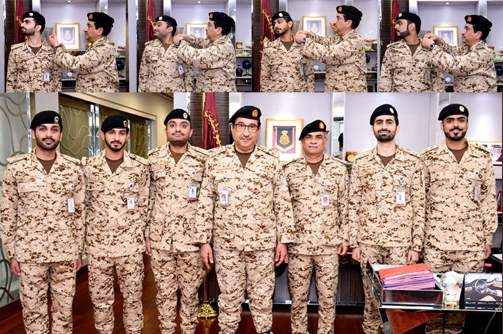 The Royal Medical Services Commander, Major General Professor Shaikh Khalid bin Ali Al Khalifa, granting ranks.